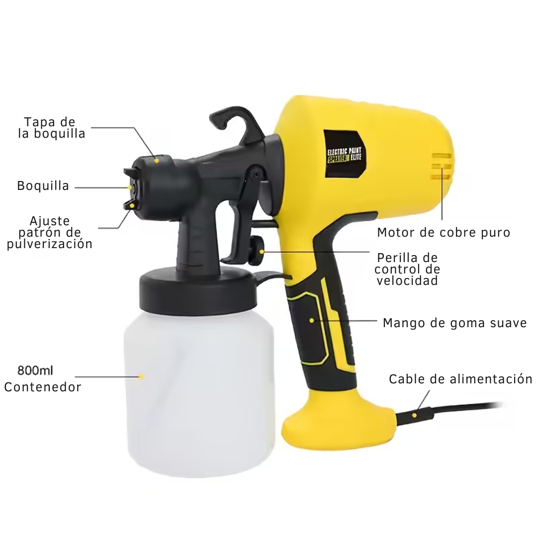 Pistola Pulverizadora Pintura de 400W: Acabado Profesional en Minutos ⚡