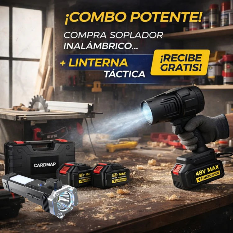 SOPLADOR ULTRA POTENTE 48V | LLEVA GRATIS LINTERNA LED RECARGABLE🎁