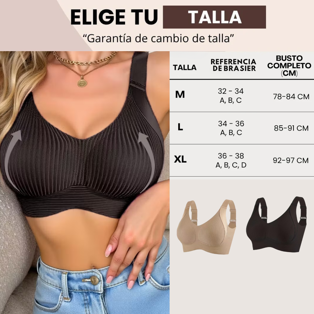 Brasier Moldeador Premium – Realce natural sin aros, sin varillas, sin rollitos y con tirantes ajustables | HOY 2da Unidad con 50% DCTO 🛒