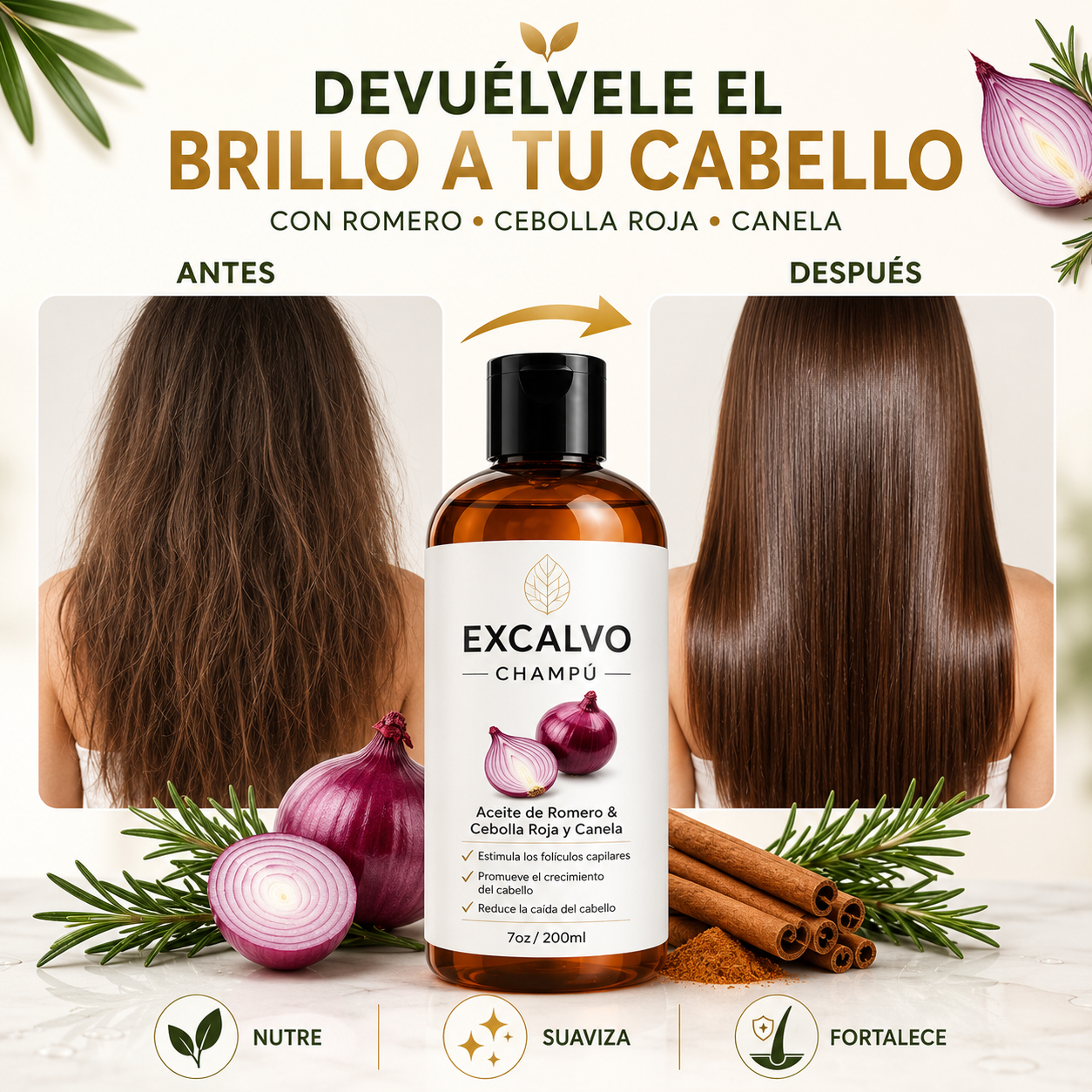 SHAMPOO EXCALVO | FUERZA Y VOLUMEN PARA TU CABELLO 🌱