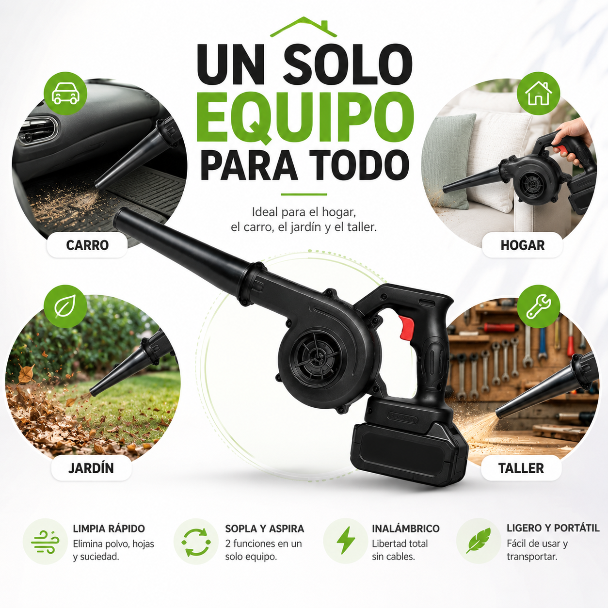 SOPLADOR INALÁMBIRCO DE 21 VLT⚡ INCLUYE ESTUCHE PLASTICO + 2 BATERÍAS 🔋