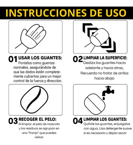 Guante removedor pelos de mascota - Aseo de doble cara reutilizables | Aprovecha hoy y limpia sin esfuerzo 🔥