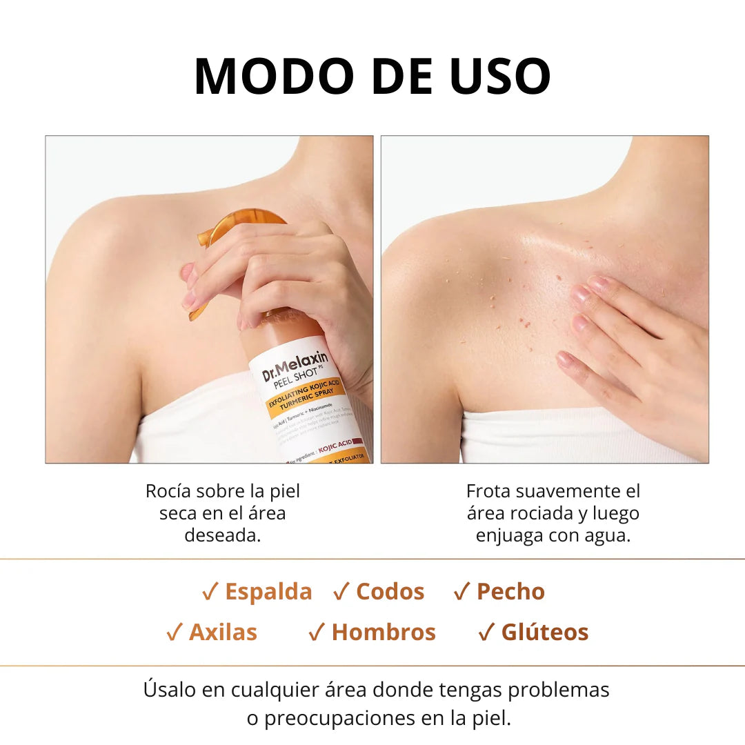 Spray Exfoliante Dr Melaxin: Aclara, Suaviza y Renueva Tu Piel 🌿