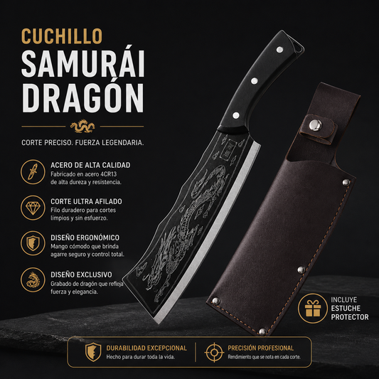 Cuchillo Samurai Dragon: Corte Preciso y Potente 🔪