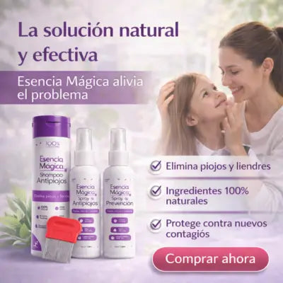 Kit Antipiojos (Shampoo + Spray + Peine) | Esencia Mágica ANTIPIOJOS 100% NATURAL 🌿
