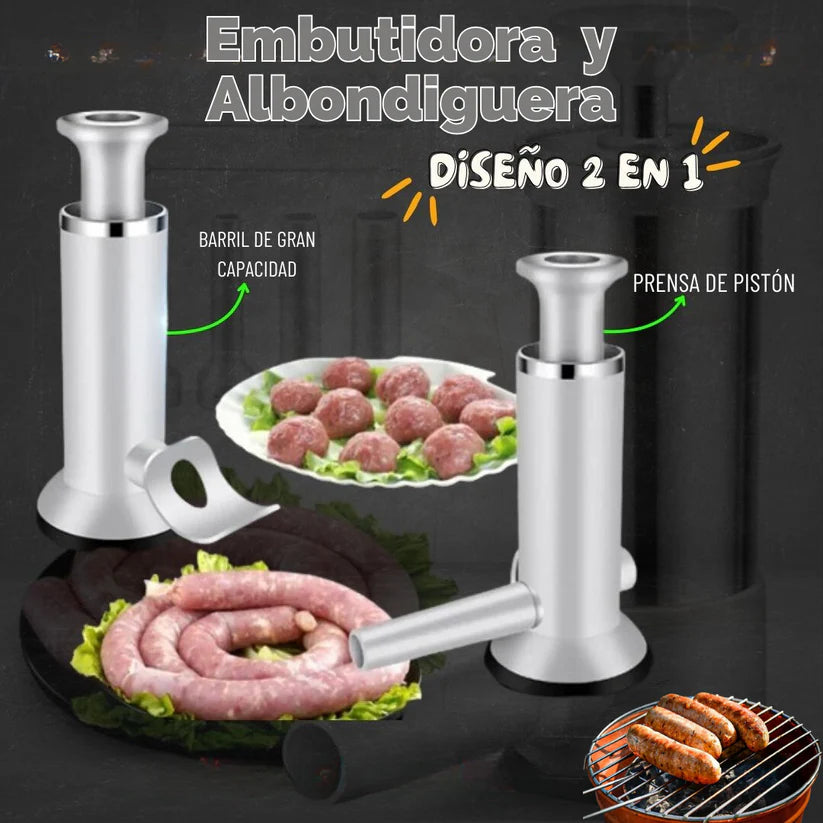 Máquina embutidora | Ideal para tus recetas caseras o para tu emprendimiento de comida ✨[Lleva Gratis Libro de recetas para Navidad🥗]