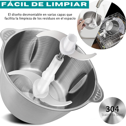 Picador Eléctrico Verde de 3 litros: Pica, Tritura y Ahorra tiempo en la Cocina⚡Gratis Libro de Recetas