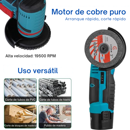 Mini Pulidora Angular Inalámbrica + FULL Accesorios ⚡🔧