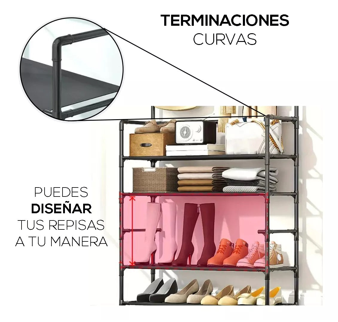 Zapatero Perchero Organizador de 5 niveles: Más orden, menos estrés todos los días ✨