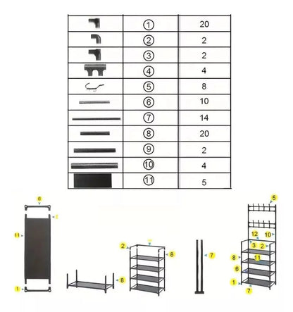 Zapatero Perchero Organizador de 5 niveles: Más orden, menos estrés todos los días ✨