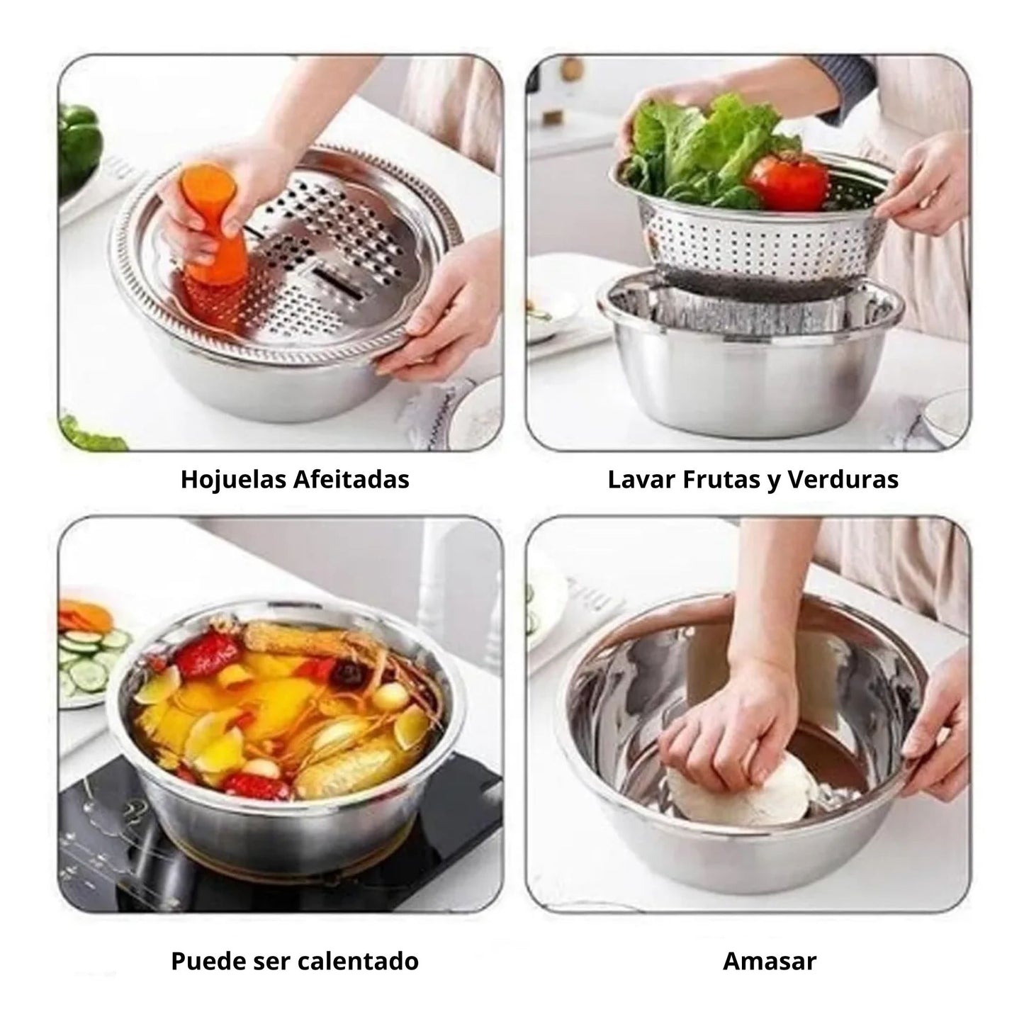 Set Bowl con Colador y Rayador: Cocinar Más Rápido y Sin Desorden 🥗