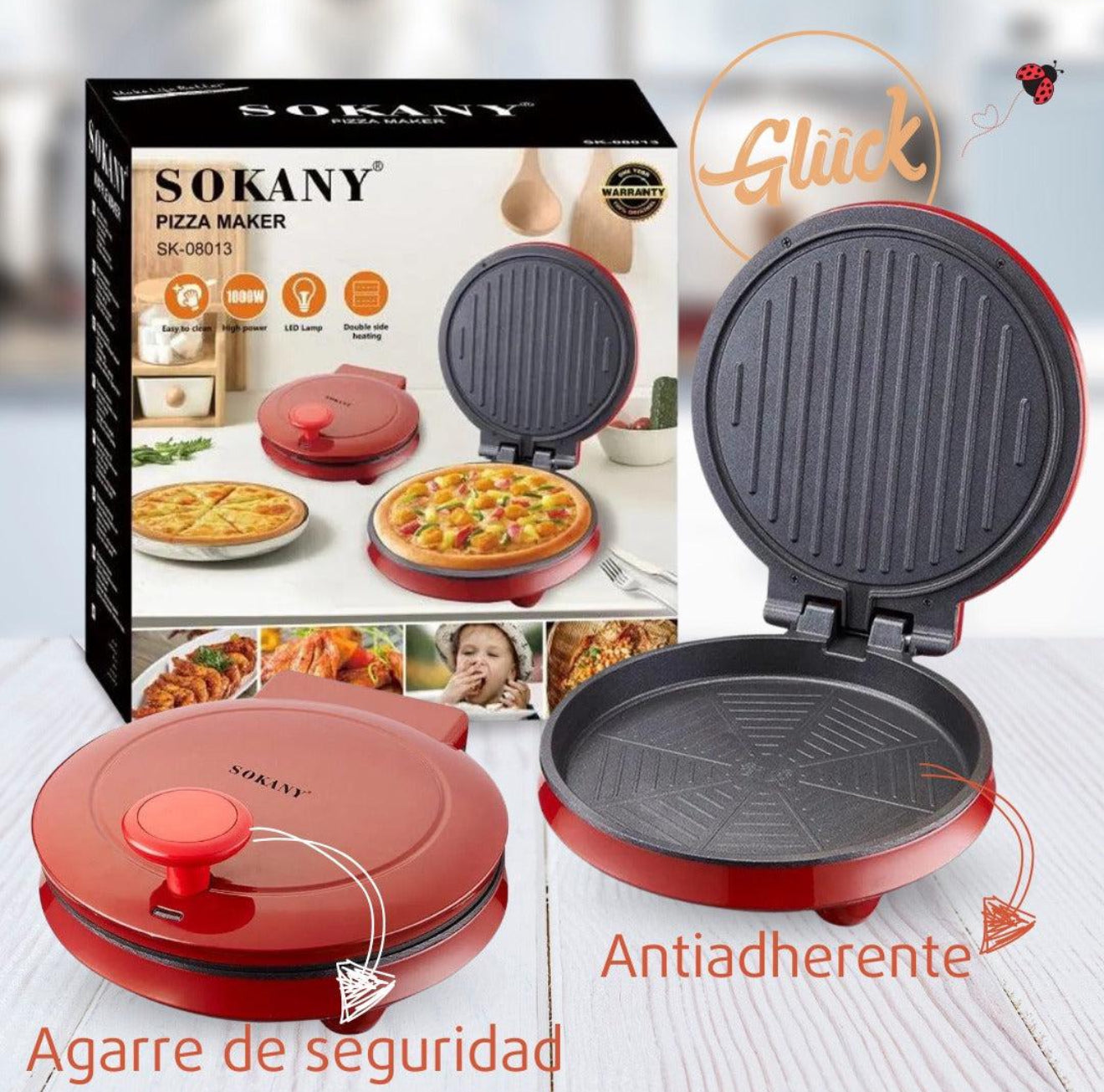 Máquina para Pizzas Sokany | Prepara pizzas caseras perfectas en minutos | Recibe un Ebook Gratis👌