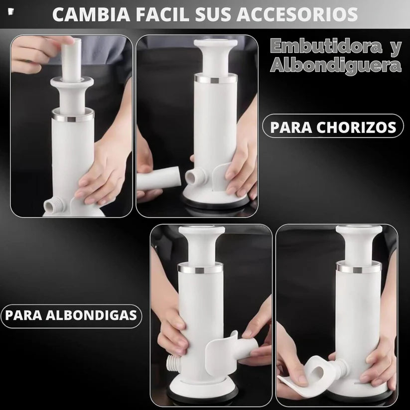 Máquina embutidora | Ideal para tus recetas caseras o para tu emprendimiento de comida ✨[Lleva Gratis Libro de recetas para Navidad🥗]