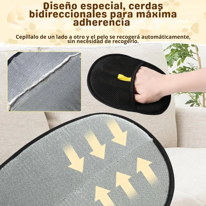 Guante removedor pelos de mascota - Aseo de doble cara reutilizables | Aprovecha hoy y limpia sin esfuerzo 🔥
