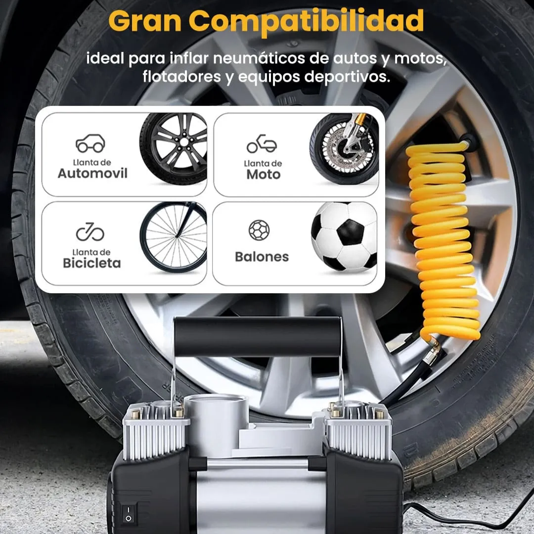 Compresor Portátil Doble Cilindro de Alta Potencia 🚀