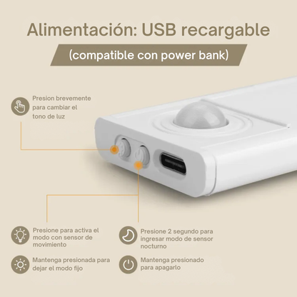 Barra de Luz Led con sensor movimiento ✨
