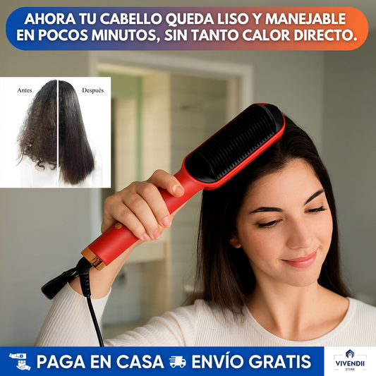 Cepillo Alisador Iónico para todo tipo de Cabello | Domina el frizz y ahorra tiempo ✨