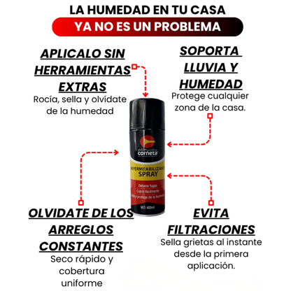 Impermeabilizante Spray Negro – Sella fugas y filtraciones fácil y rápido 💦