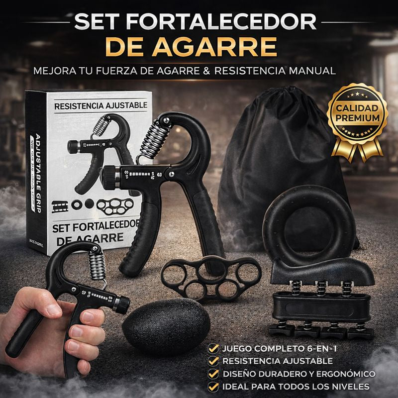 Set Hand Grip: Fortalece manos, dedos y antebrazos | Incluye Obsequio Plan de Entrenamiento 💪🏻