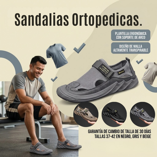 Sandalias ortopédicas tejidas de malla HOMBRE