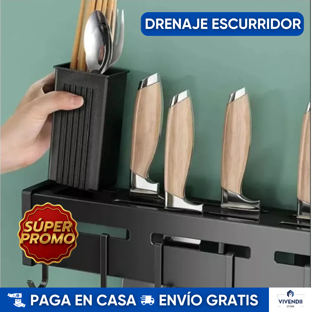 Estante Organizador para Cuchillos y Utensilios de Cocina 🍽️