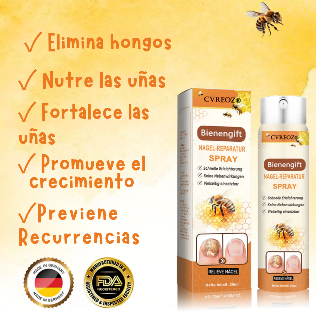 Spray reparador de uñas Fórmula Alemana | Elimina el hongo de tus uñas hasta su raíz – uñas limpias, fuertes y recuperadas en solo 4 semanas | PROMO HOY 2X1 🛒