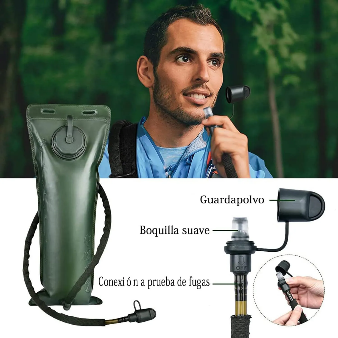 ¡Mantente hidratado sin parar! 💧 Morral Camel Back + Bolsa hidratante de 2.5 Litros 🎁