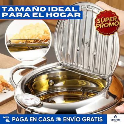 Olla Freidora Japonesa con Termómetro 🛡️