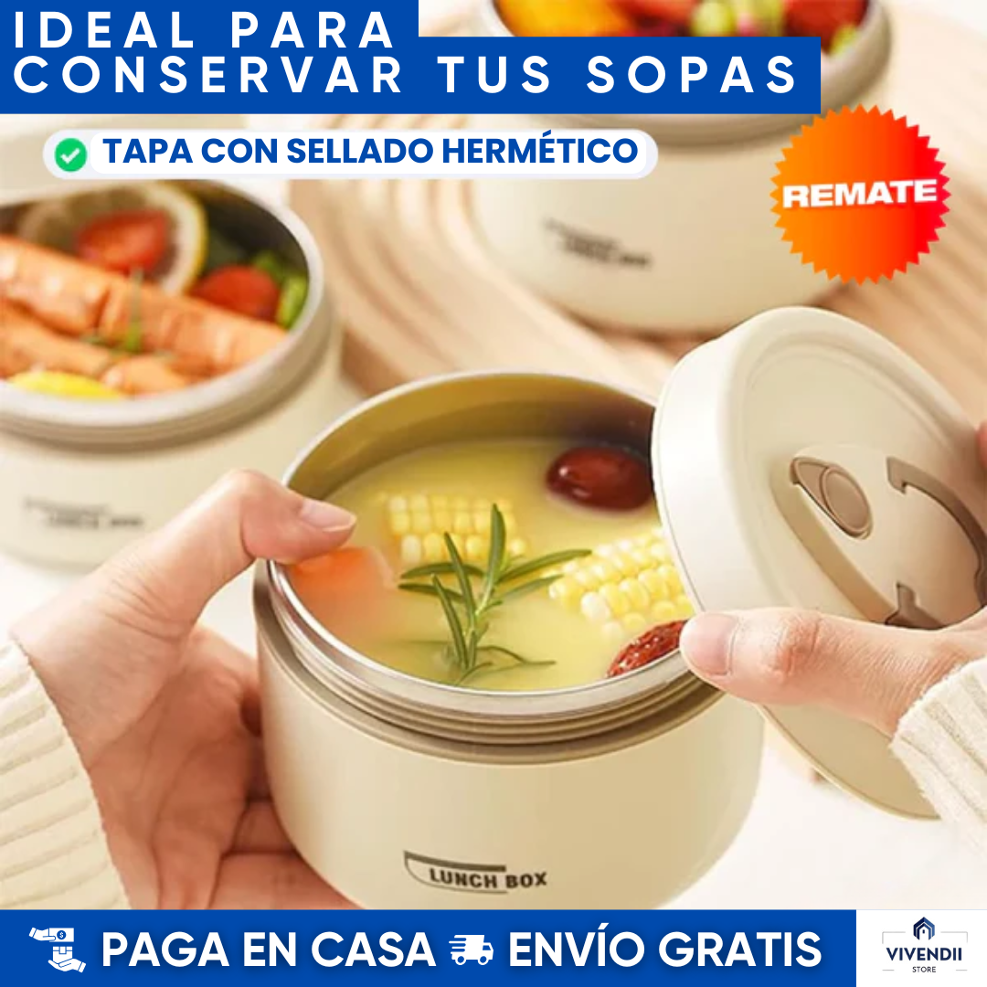 Set X4 portacomidas + lonchera térmica: Mantén tu comida fresca, organizada y con estilo 🍱✨