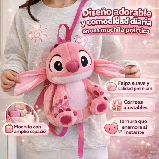 Mochila Peluche Stitch 3D – Lleva estilo, ternura y personalidad a todas partes 💙🎒