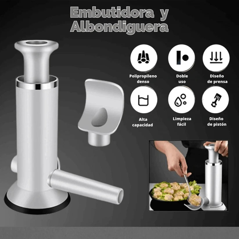 Máquina embutidora | Ideal para tus recetas caseras o para tu emprendimiento de comida ✨[Lleva Gratis Libro de recetas para Navidad🥗]