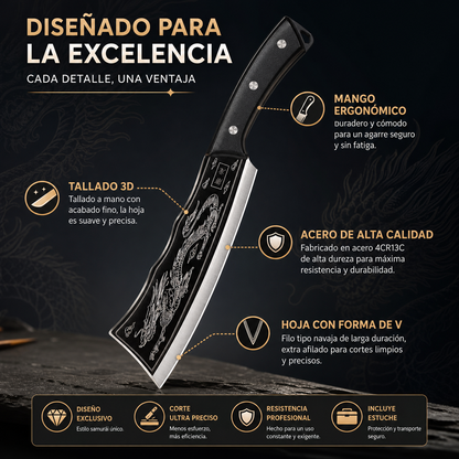 Cuchillo Samurai Dragon: Corte Preciso y Potente 🔪