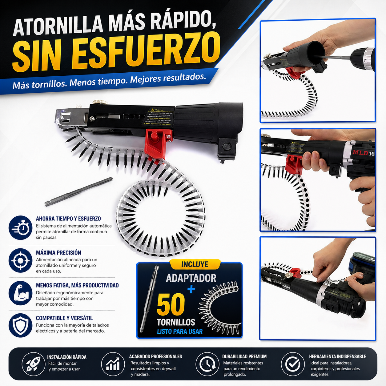 Adaptador Pistola De Tornillos para Taladro 🚀