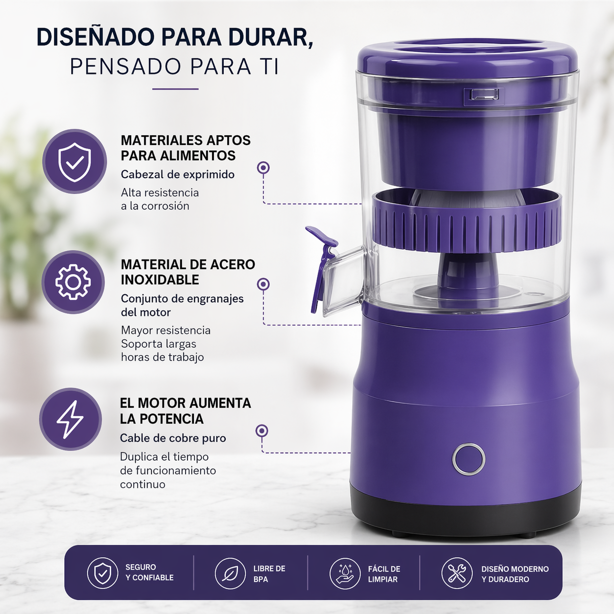 Extractor de Frutas: Prepara jugos frescos en segundos ⚡