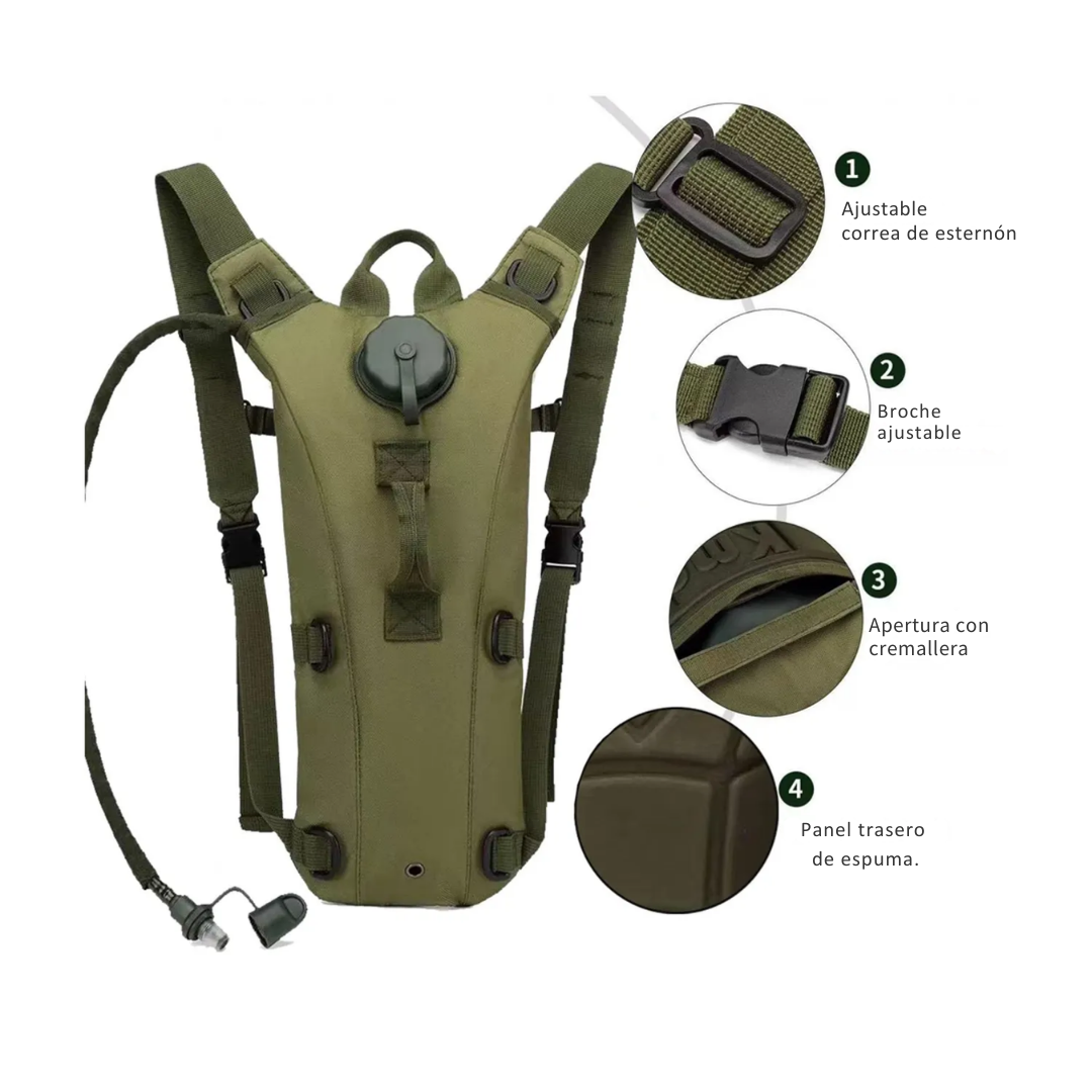 ¡Mantente hidratado sin parar! 💧 Morral Camel Back + Bolsa hidratante de 2.5 Litros 🎁