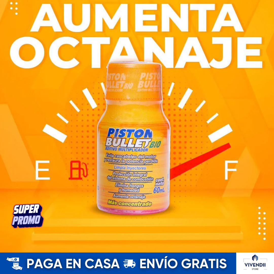 Aditivo Piston Bullet Bio | Pack Especial X5 Unidades 🛒 Máximo Rendimiento + Ahorro Garantizado ✅