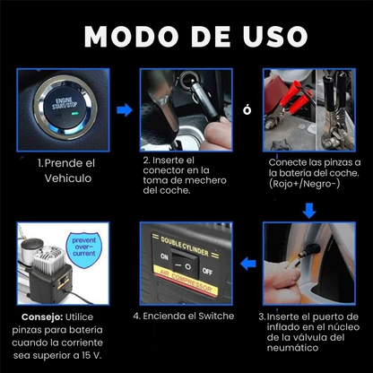 Compresor Portátil Doble Cilindro de Alta Potencia 🚀