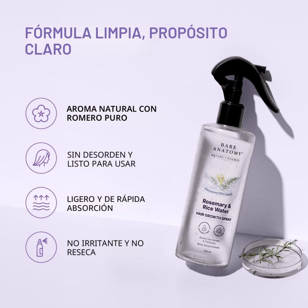 🌿 BARE ANATOMY – SPRAY CAPILAR DE ROMERO | CRECIMIENTO Y VOLUMEN