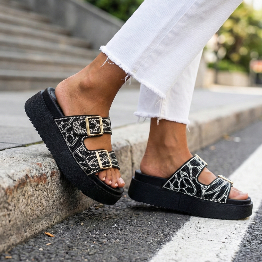 SANDALIAS PLATAFORMA CON BRILLANTES | ULTRACÓMODAS ✨👣