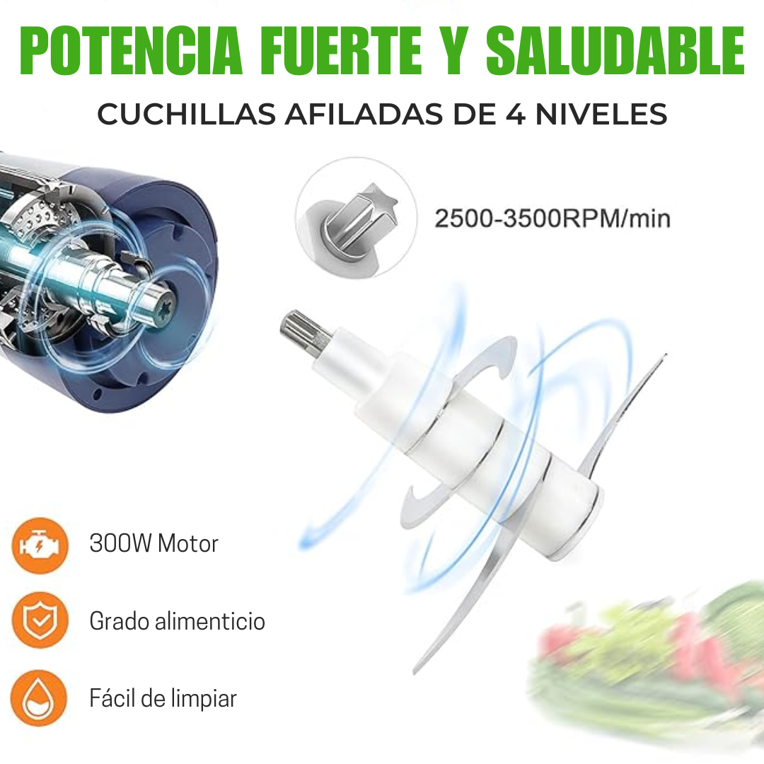 Molino Picadora Eléctrico 2 Litros Acero: Pica, tritura y prepara en segundos sin esfuerzo 🍽️