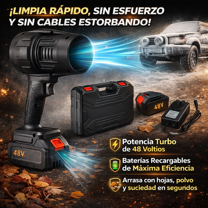 Soplador ULTRA POTENTE de 48 voltios: Incluye baterías y cargador
