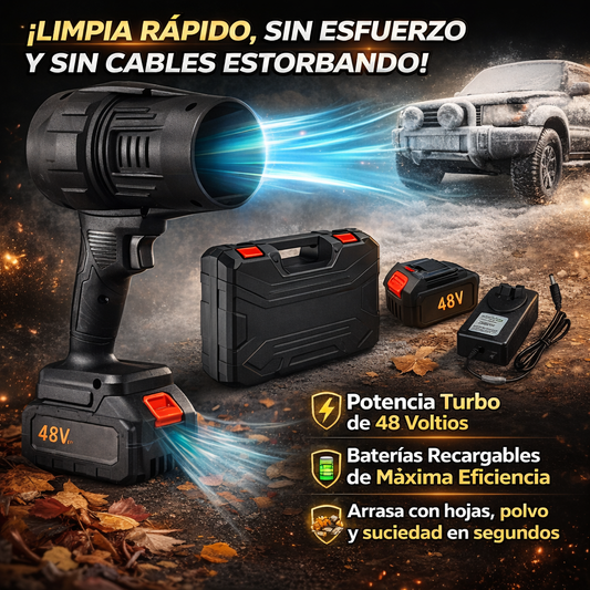 Soplador ULTRA POTENTE de 48 voltios: Incluye baterías y cargador