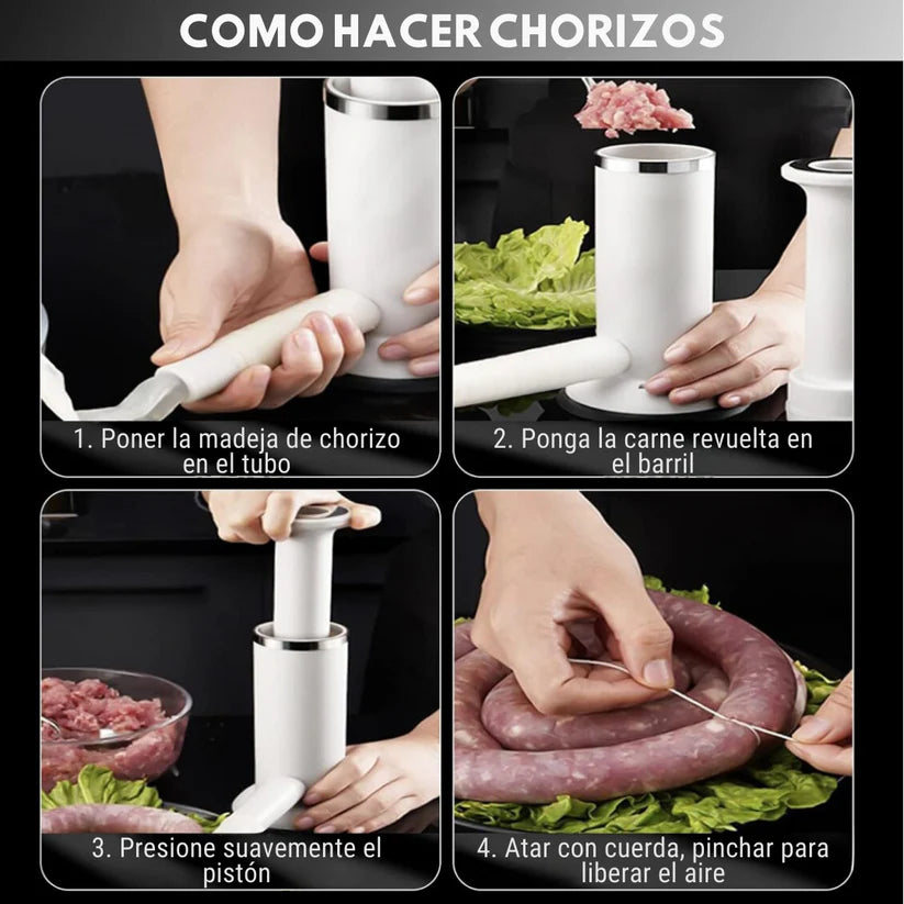 Máquina embutidora | Ideal para tus recetas caseras o para tu emprendimiento de comida ✨[Lleva Gratis Libro de recetas para Navidad🥗]