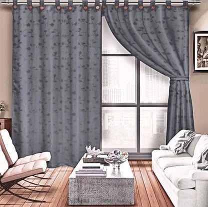 Cortinas Jacquard Blackout Anti Luz: Set de 2 Paneles 280x210cm