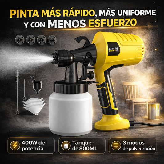 Pistola Pulverizadora Pintura de 400W: Acabado Profesional en Minutos ⚡