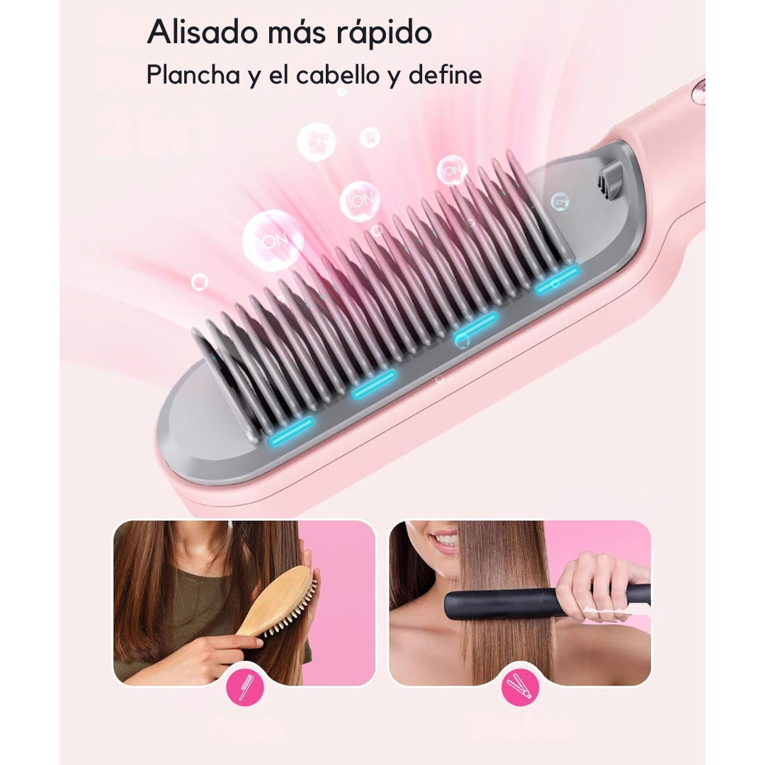Cepillo Alisador Iónico para todo tipo de Cabello | Domina el frizz y ahorra tiempo ✨