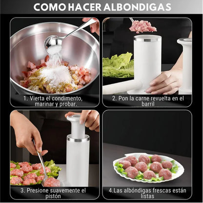 Máquina embutidora | Ideal para tus recetas caseras o para tu emprendimiento de comida ✨[Lleva Gratis Libro de recetas para Navidad🥗]
