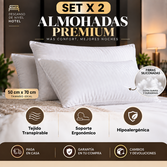 PAGUE 1 LLEVE 2 ALMOHADAS HOTELERAS | SUAVES Y ESPONJOSAS ☁️ ✨