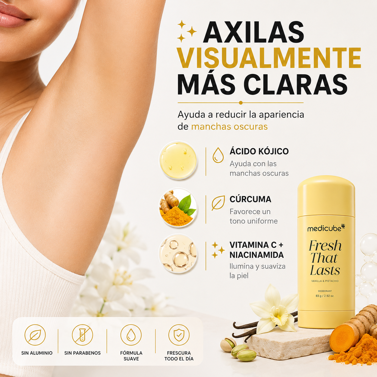DESODORANTE MEDICUBE | ACLARANTE DE AXILAS ✨