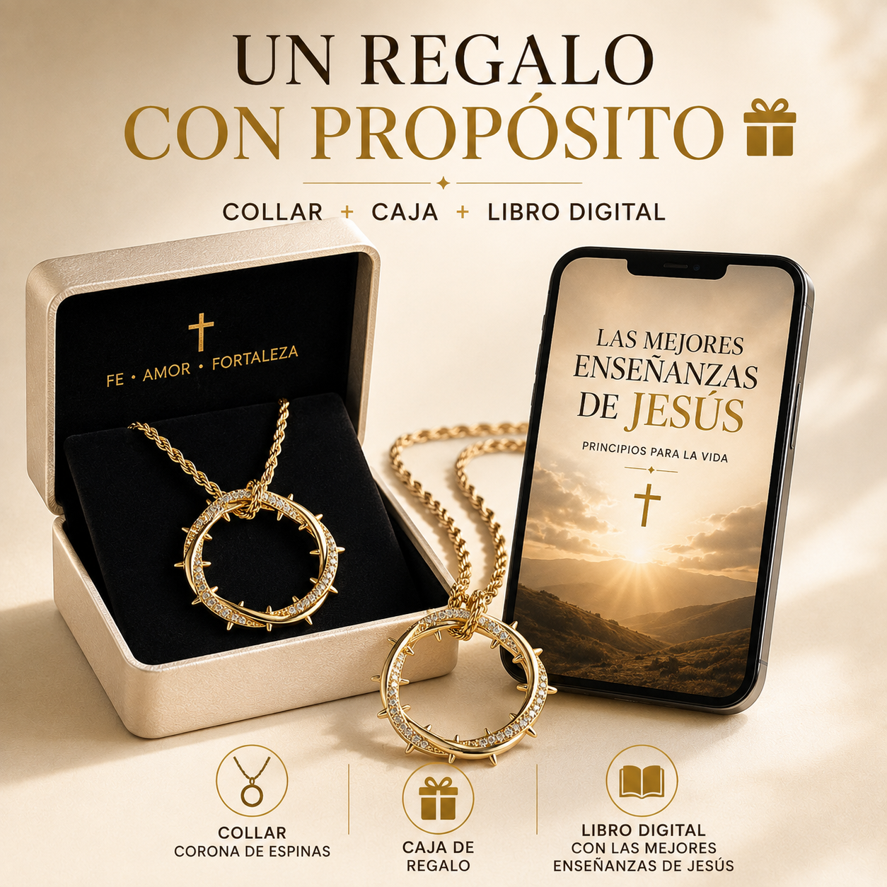 ✝️ COLLAR CORONA DE ESPINAS | SÍMBOLO DE FE 🙏🏻